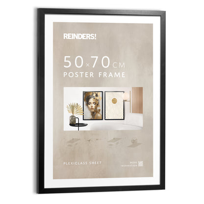 Wissellijst hout poster 50x70 zwart