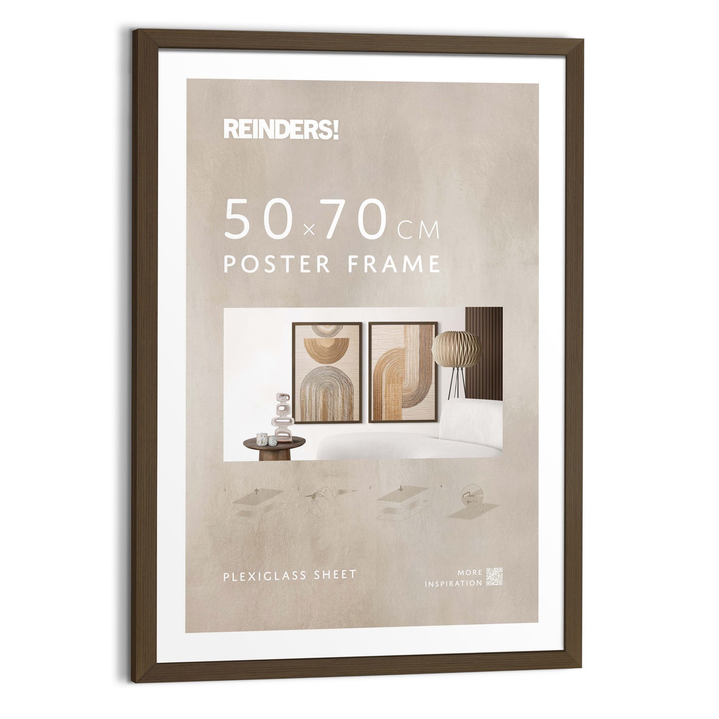 Wissellijst hout poster 50x70 walnoot