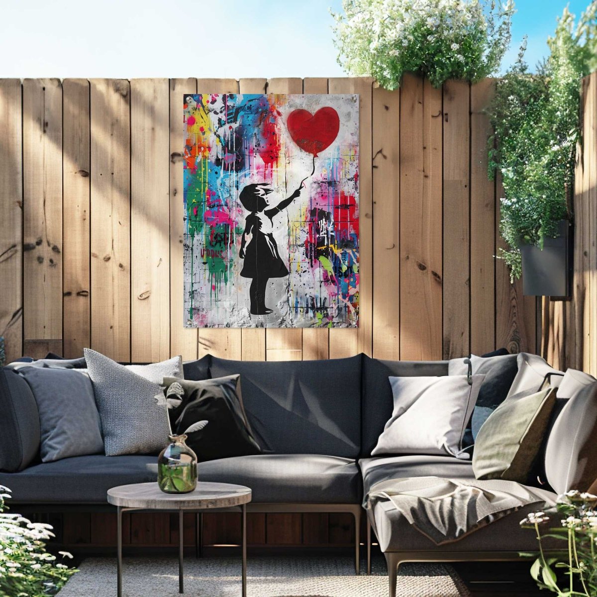 Tuinposter Balloon Girl Grafitti 80x60 - Reinders