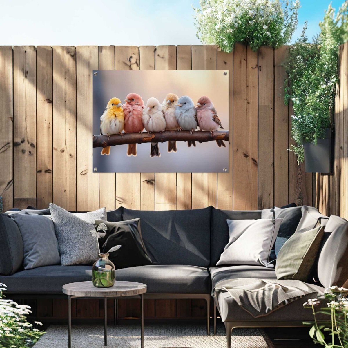 Tuinposter Pastel Birds 60x80 - Reinders