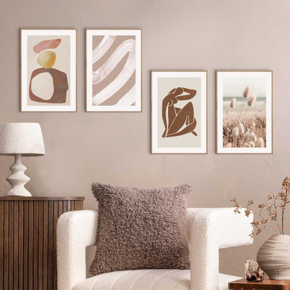 Wanddecoratieset Aards & Abstract 30x20 - Slim Frame - Reinders