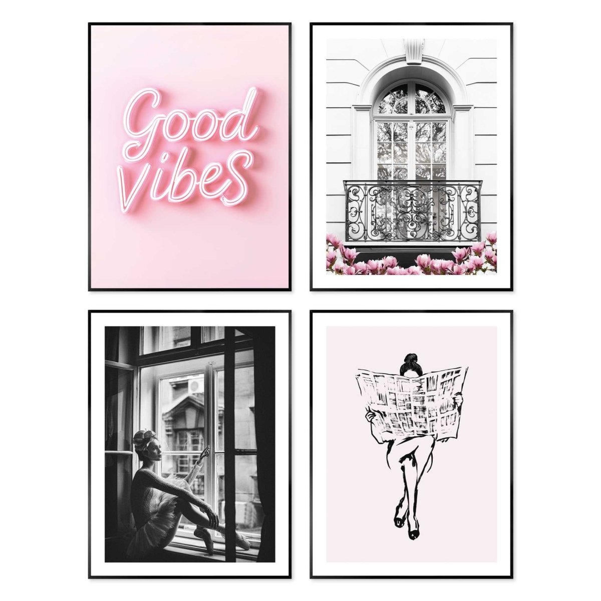 Wanddecoratieset Good Vibes 40x30 - Slim Frame - Reinders