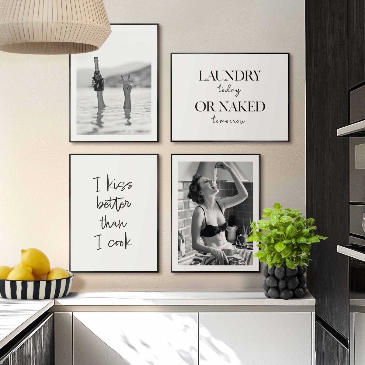 Wanddecoratieset Humor bundle 40x30 - Slim Frame - Reinders