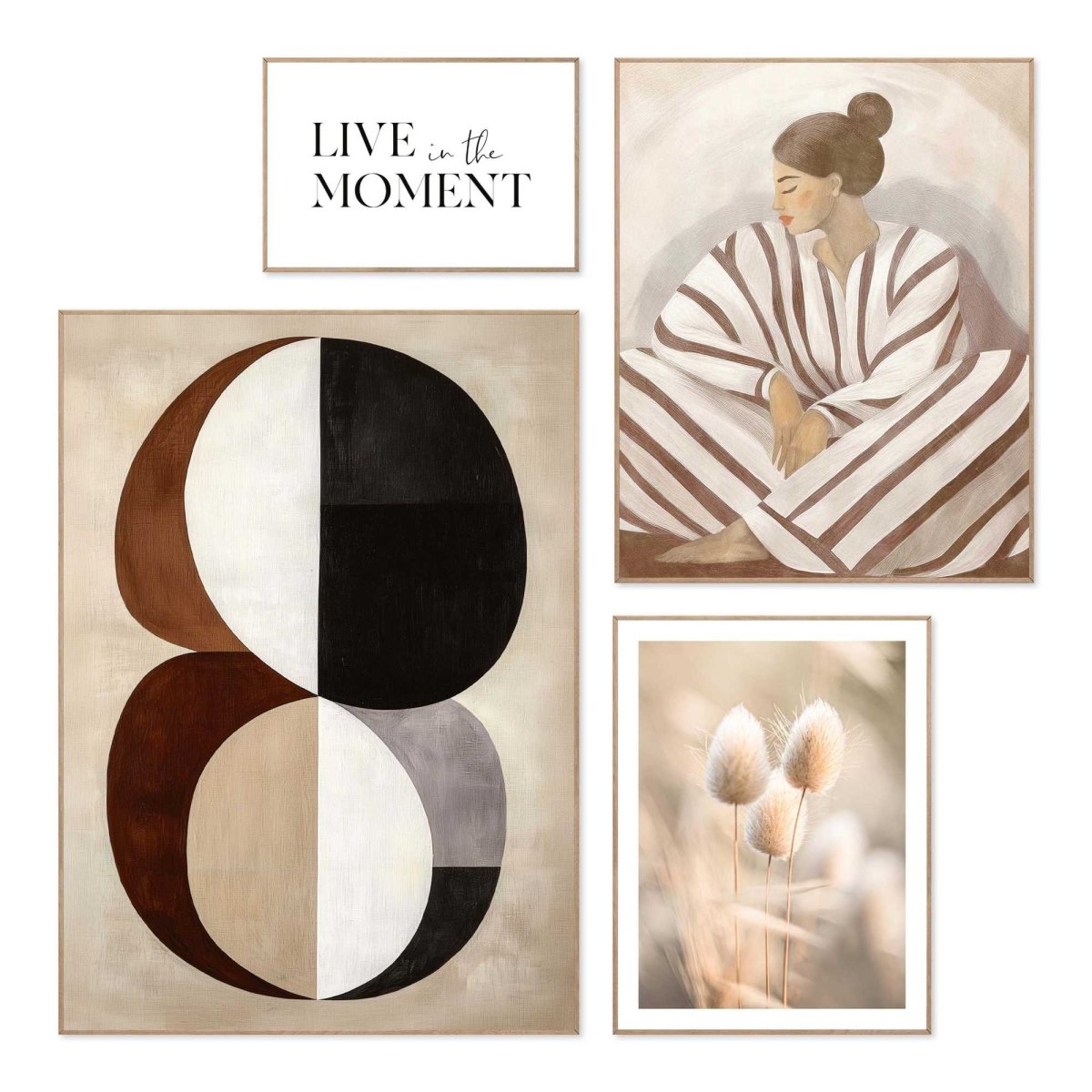 Wanddecoratieset in verschillende formaten In het moment 70x50 - Slim Frame - Reinders