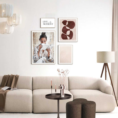 Wanddecoratieset in verschillende formaten Moment voor jezelf 70x50 - Slim Frame - Reinders