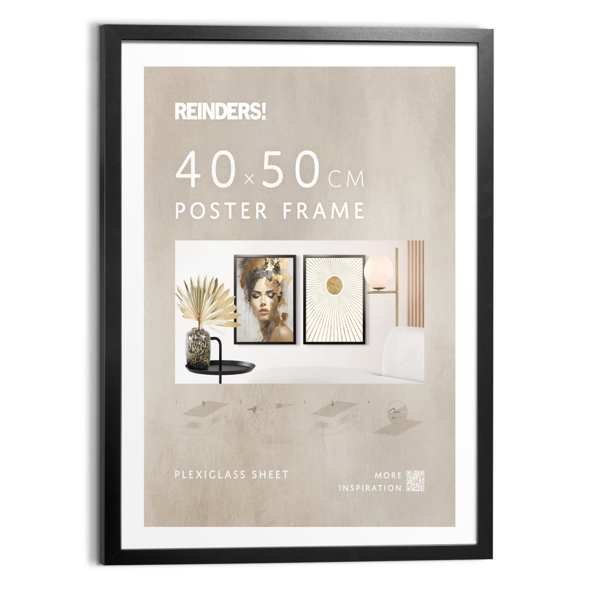 Wissellijst hout poster 40x50 zwart - Wissellijst - Reinders
