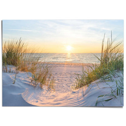 XXL Poster Zonsondergang in de duinen 100x140 - Reinders