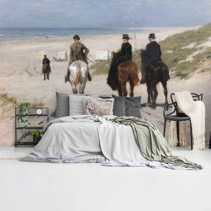 Fotobehang Anton Mauve Morgenrit langs het strand 260x384 - Reinders