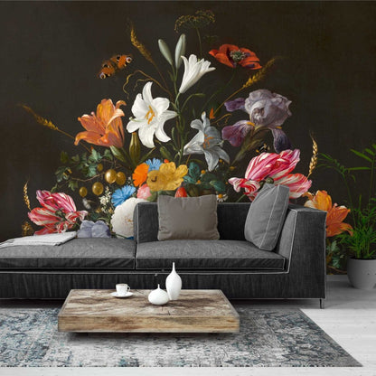 Fotobehang De Heem Stilleven met bloemen op vaas 260x384 - Reinders