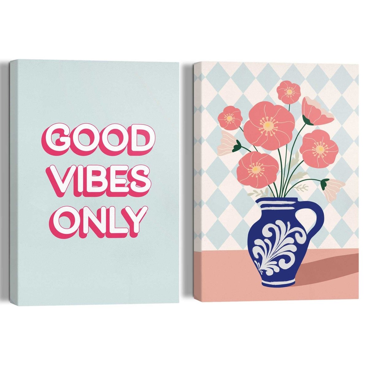 Giclee on Canvas Schilderijen set Good Vibes Only 30x20 - Reinders