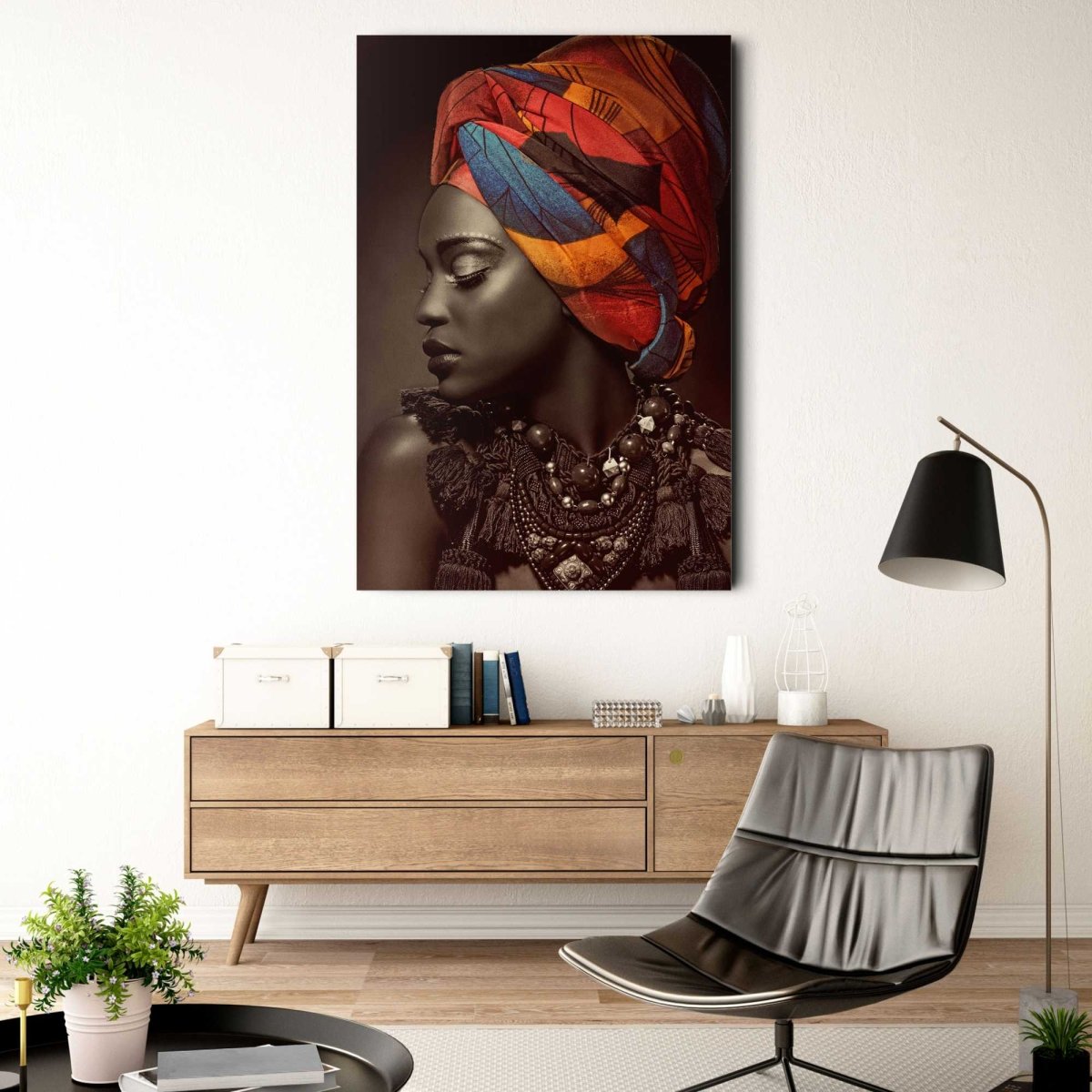 Glasschilderij Afrikaanse Vrouw 116x78 - Reinders