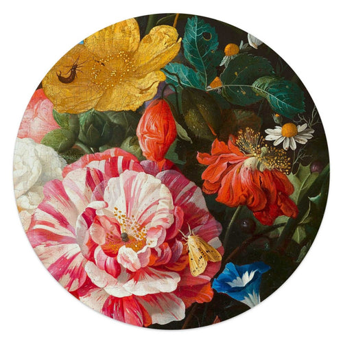 Glasschilderij De Heem Nature Morte avec des Fleurs 50 Rond