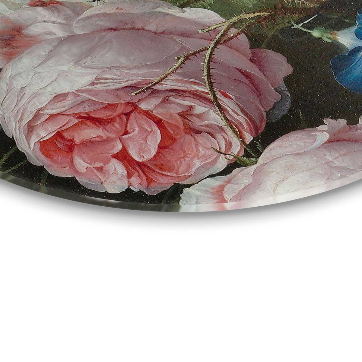 Glasschilderij De Heem Stilleven met bloemen 70 Rond - Reinders