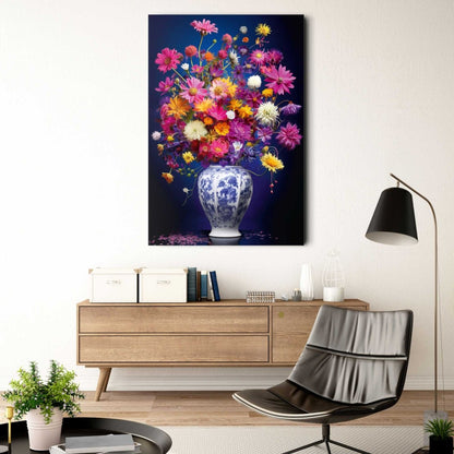 Glasschilderij Delft Flowers 116x78 - Reinders