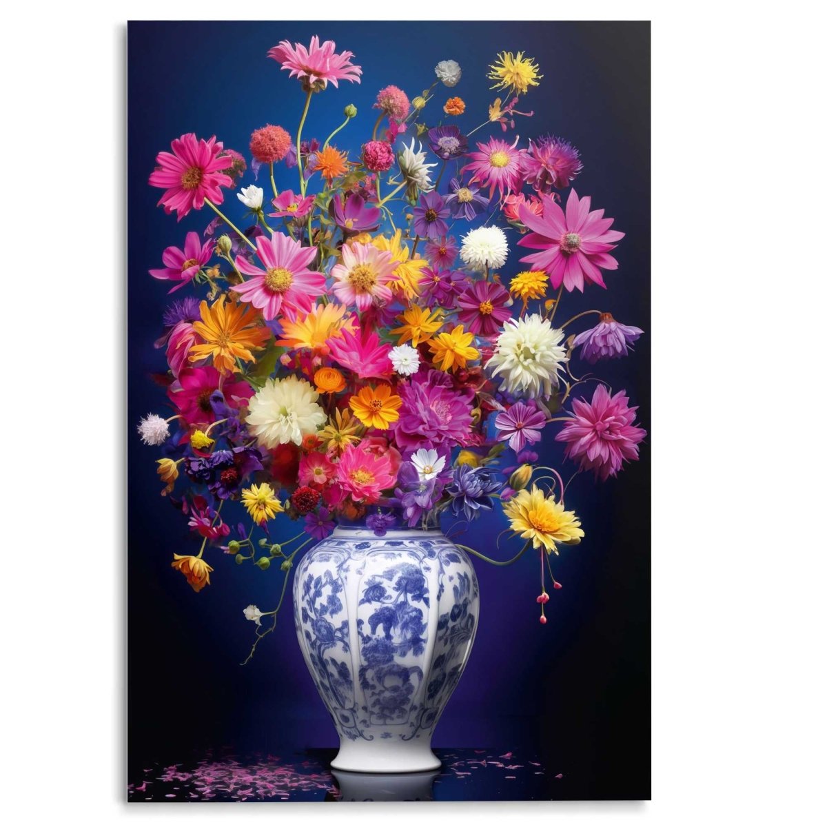 Glasschilderij Delft Flowers 116x78 - Reinders