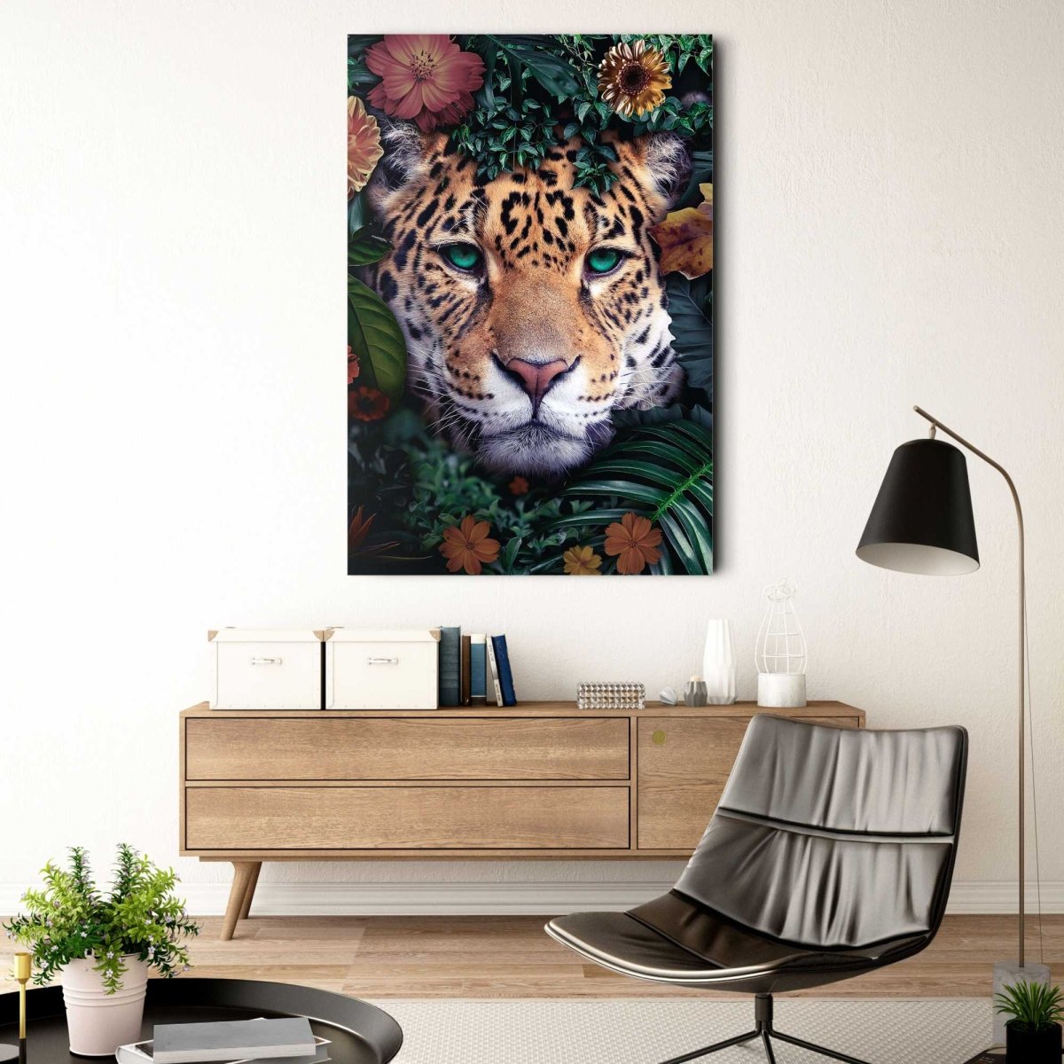 Glasschilderij Jungle luipaard 116x78 - Reinders