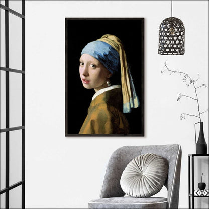 Ingelijste poster Vermeer Meisje met de parel 93x63 - Reinders