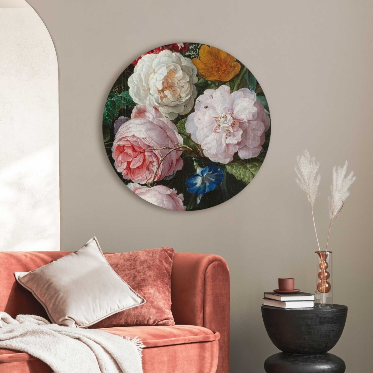 Plexiglasschilderij De Heem Stilleven met bloemen 70 Rond - Reinders