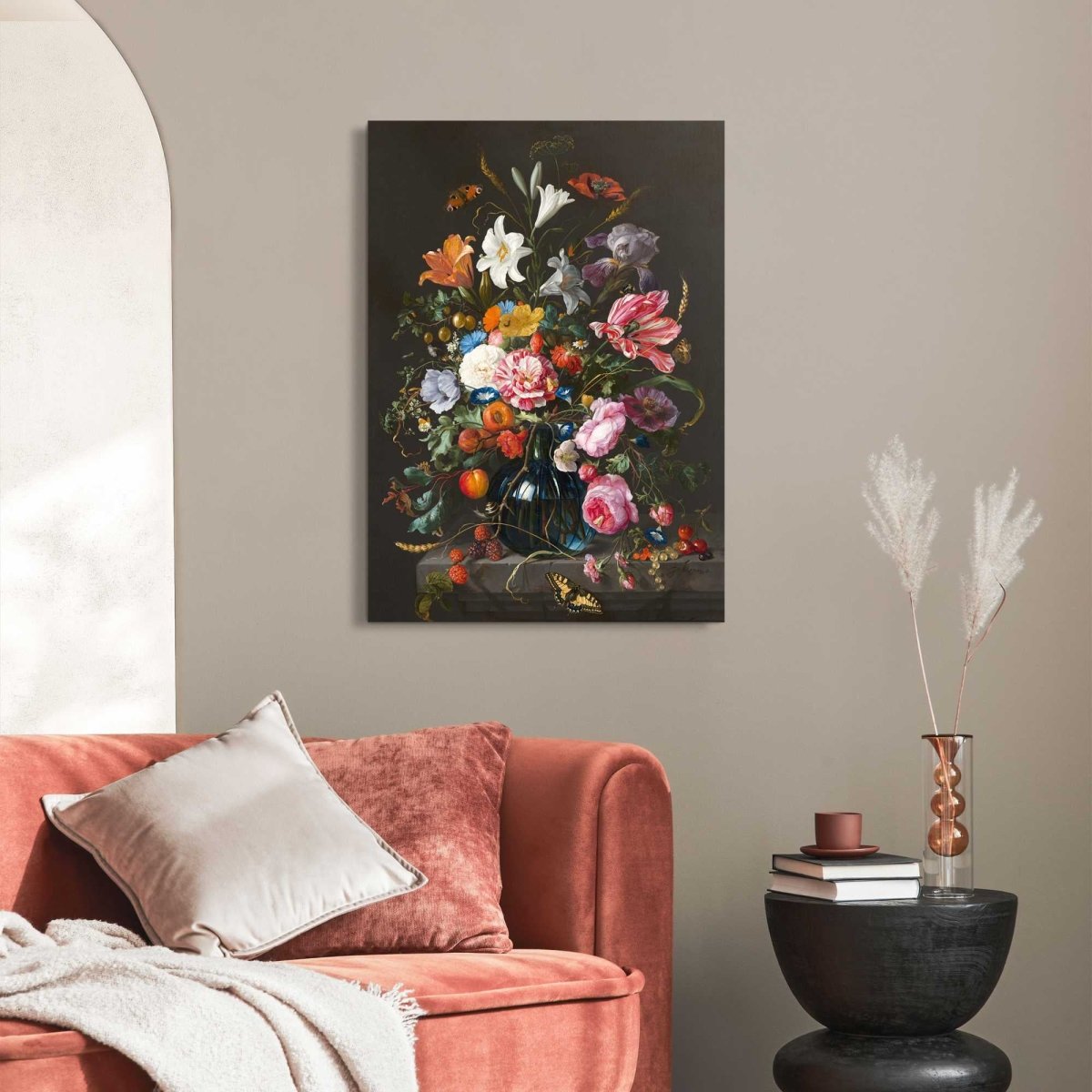 Plexiglasschilderij De Heem Stilleven met bloemen op vaas 70x50 - Reinders