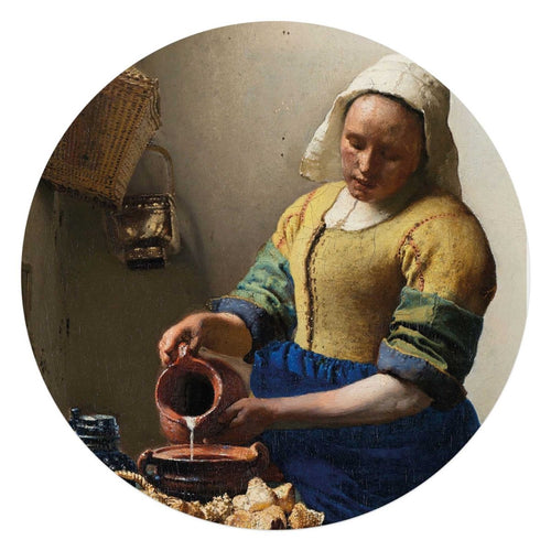 Plexiglasschilderij Vermeer Melkmeisje 70 Rond