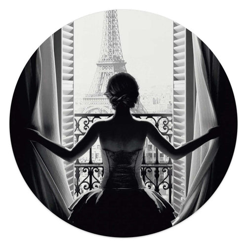 Plexiglasschilderij Vrouw in Parijs 50 Rond