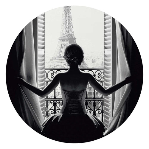 Plexiglasschilderij Vrouw in Parijs 70 Rond