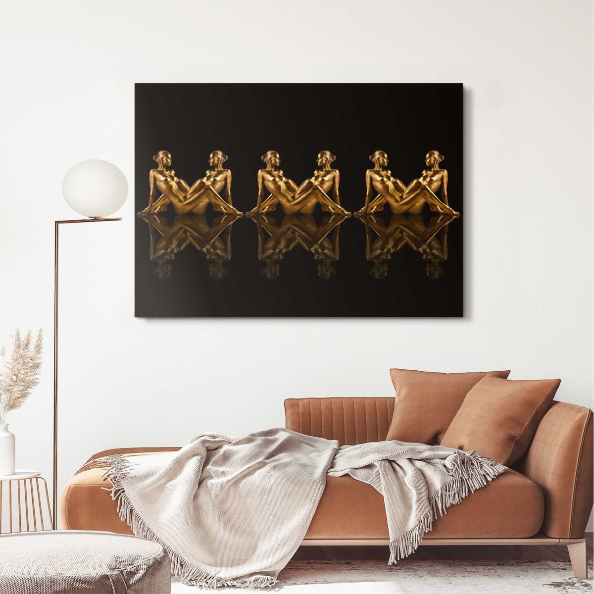 Plexiglasschilderij Vrouwen in goud 100x140 - Reinders