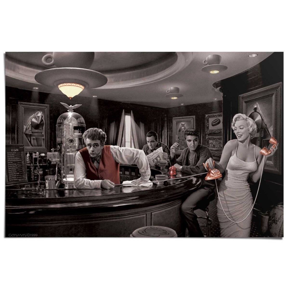 Poster Bogart, Dean, Presley & Monroe 61x91,5 - Reinders