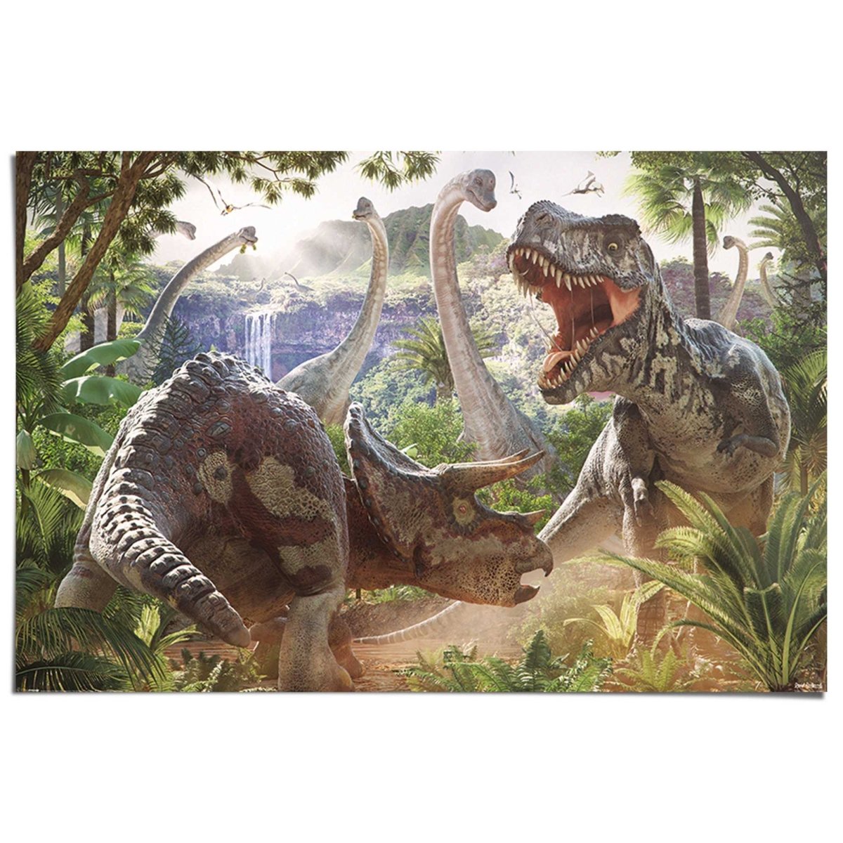 Poster Dinosauriers in gevecht 61x91,5 - Reinders