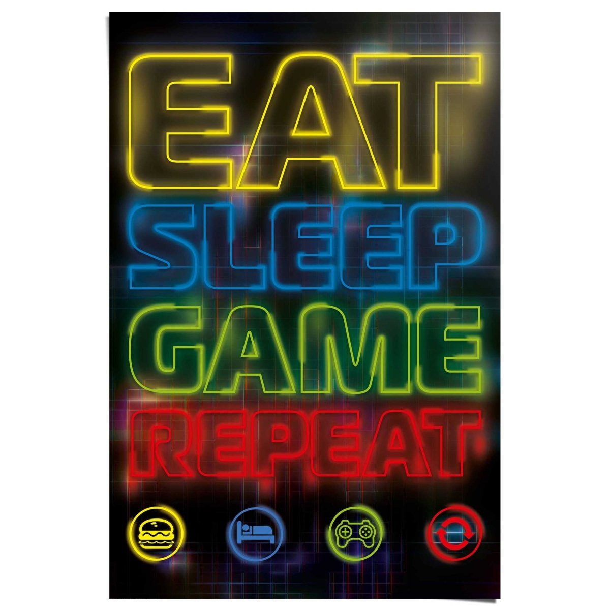 Poster Eat Sleep Game Repeat 91,5x61 - Reinders