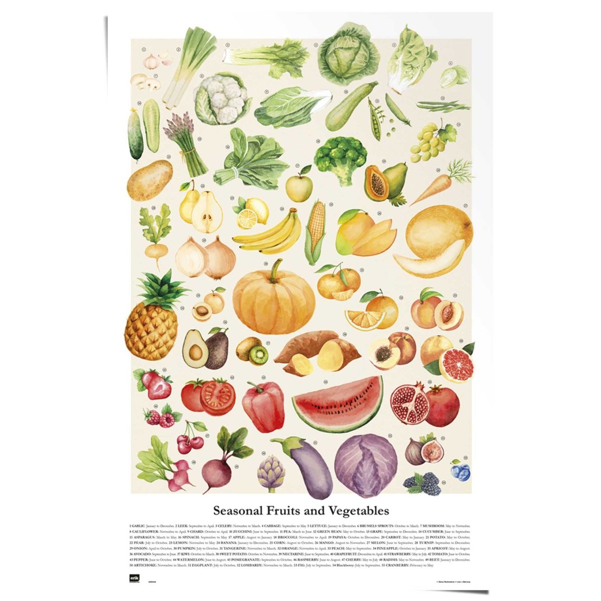 Poster Fruit en Groente 91,5x61 - Reinders