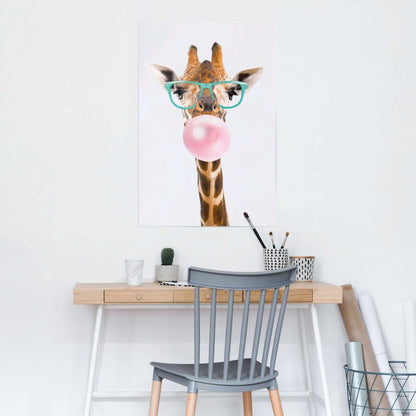 Poster Giraffe Bubblegum 91,5x61 - Reinders