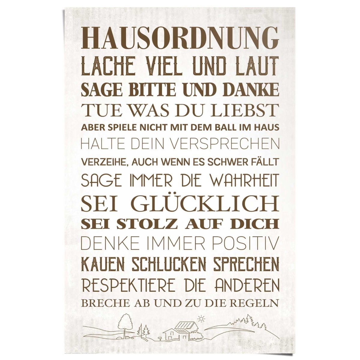 Poster Hausordnung 91,5x61 - Reinders