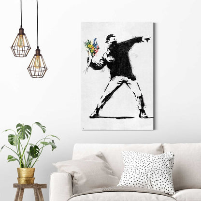 Schilderij Banksy - flower bomber 90x60 - Reinders