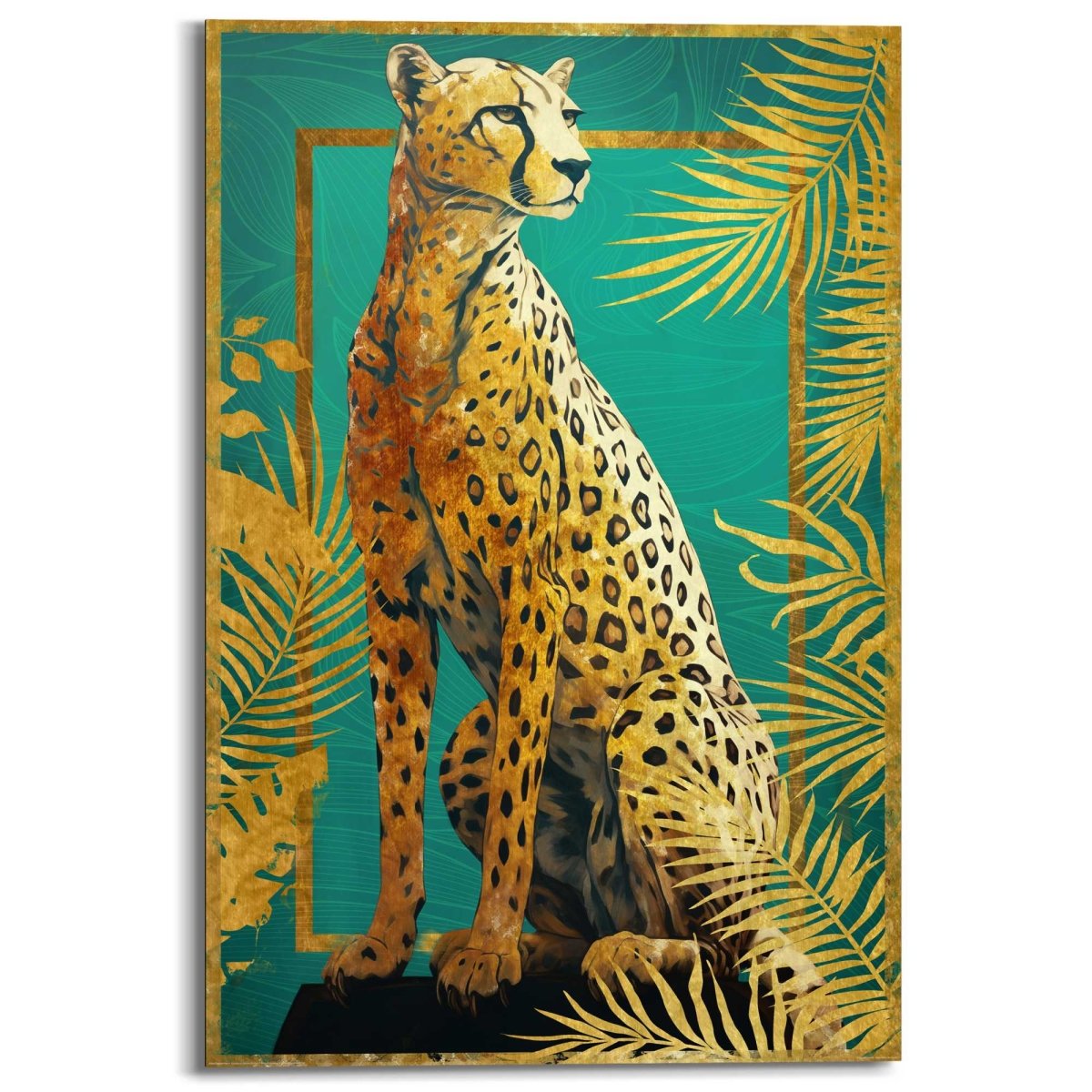 Schilderij Cheetah Pose 90x60 - Reinders