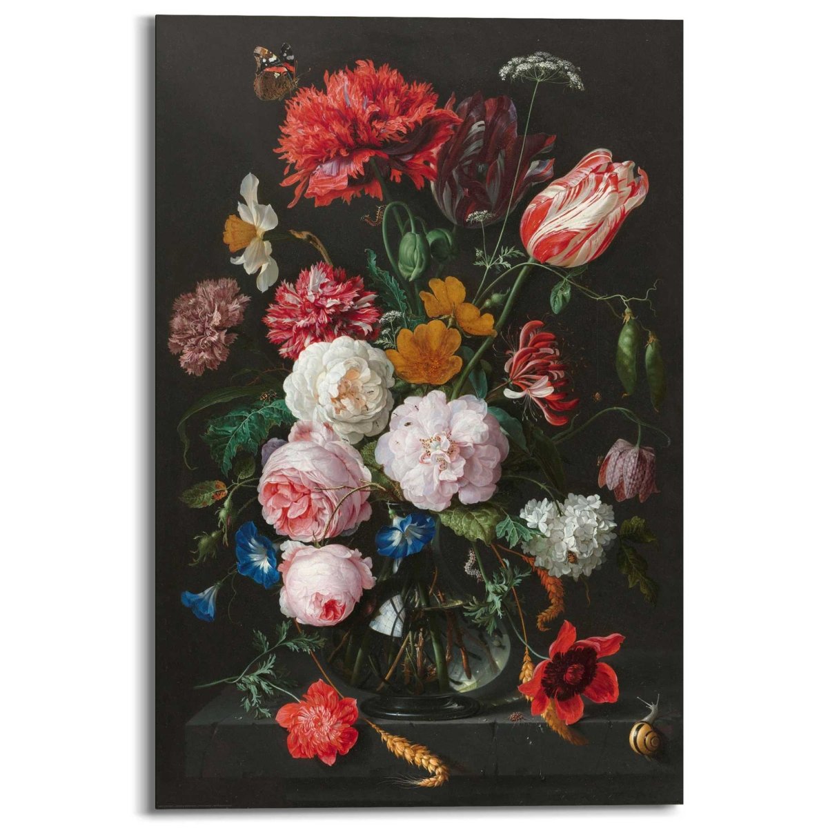 Schilderij De Heem Stilleven met bloemen 90x60 - Reinders
