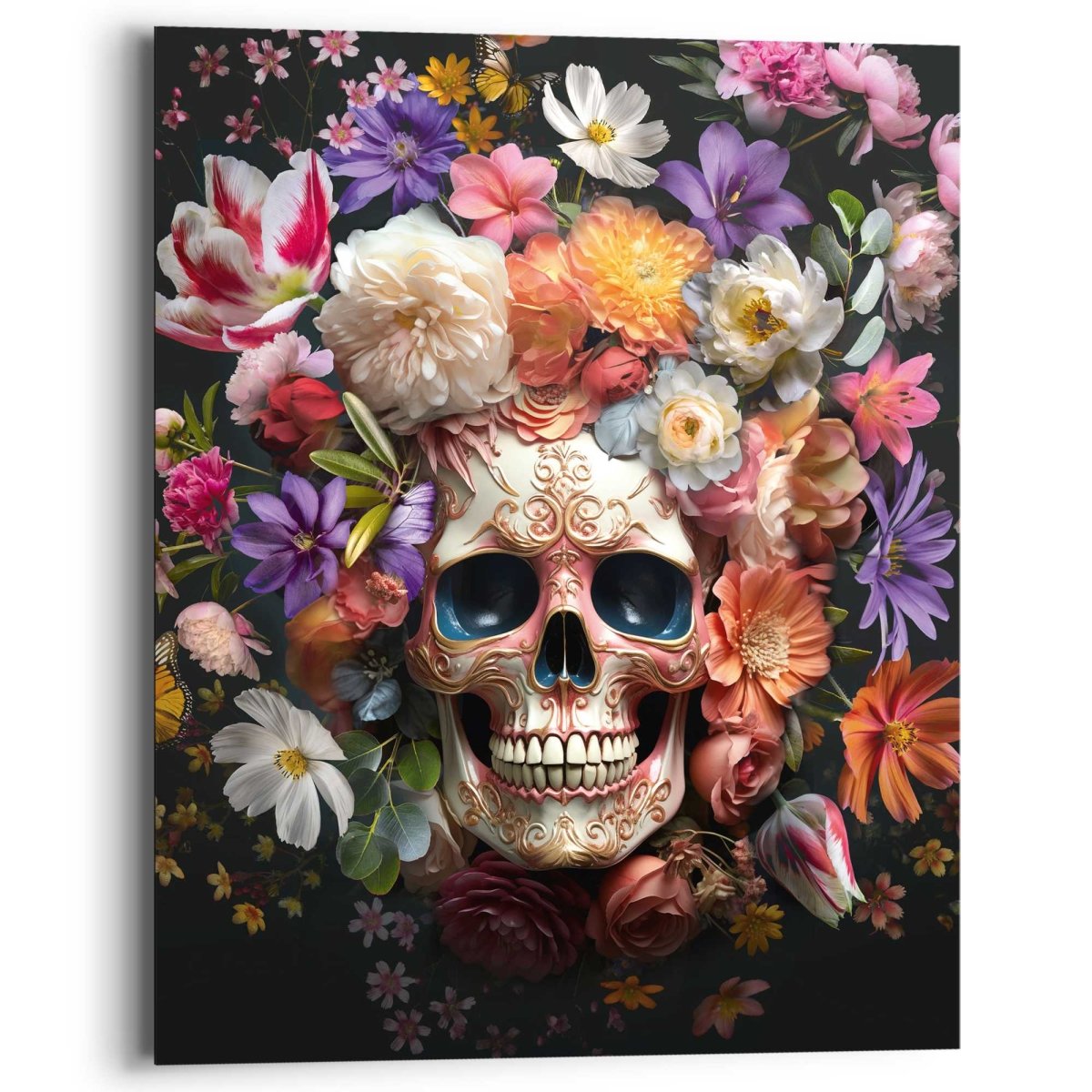 Schilderij Floral Skull 50x40 - Reinders