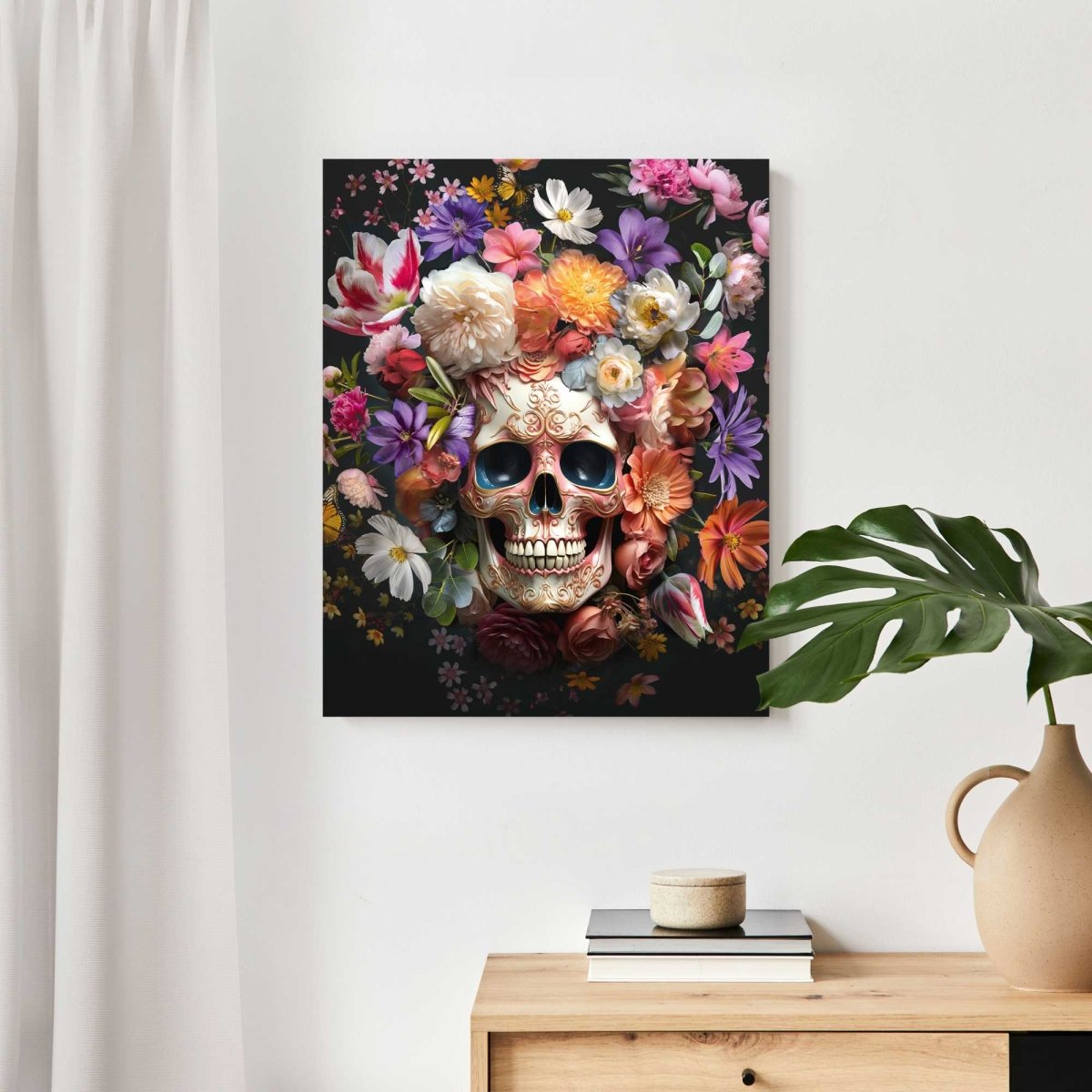 Schilderij Floral Skull 50x40 - Reinders