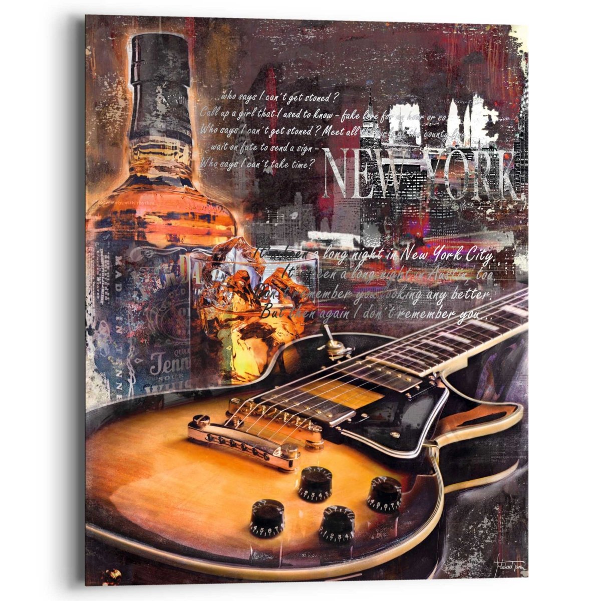 Schilderij Gitaar & Whiskey 50x40 - Reinders