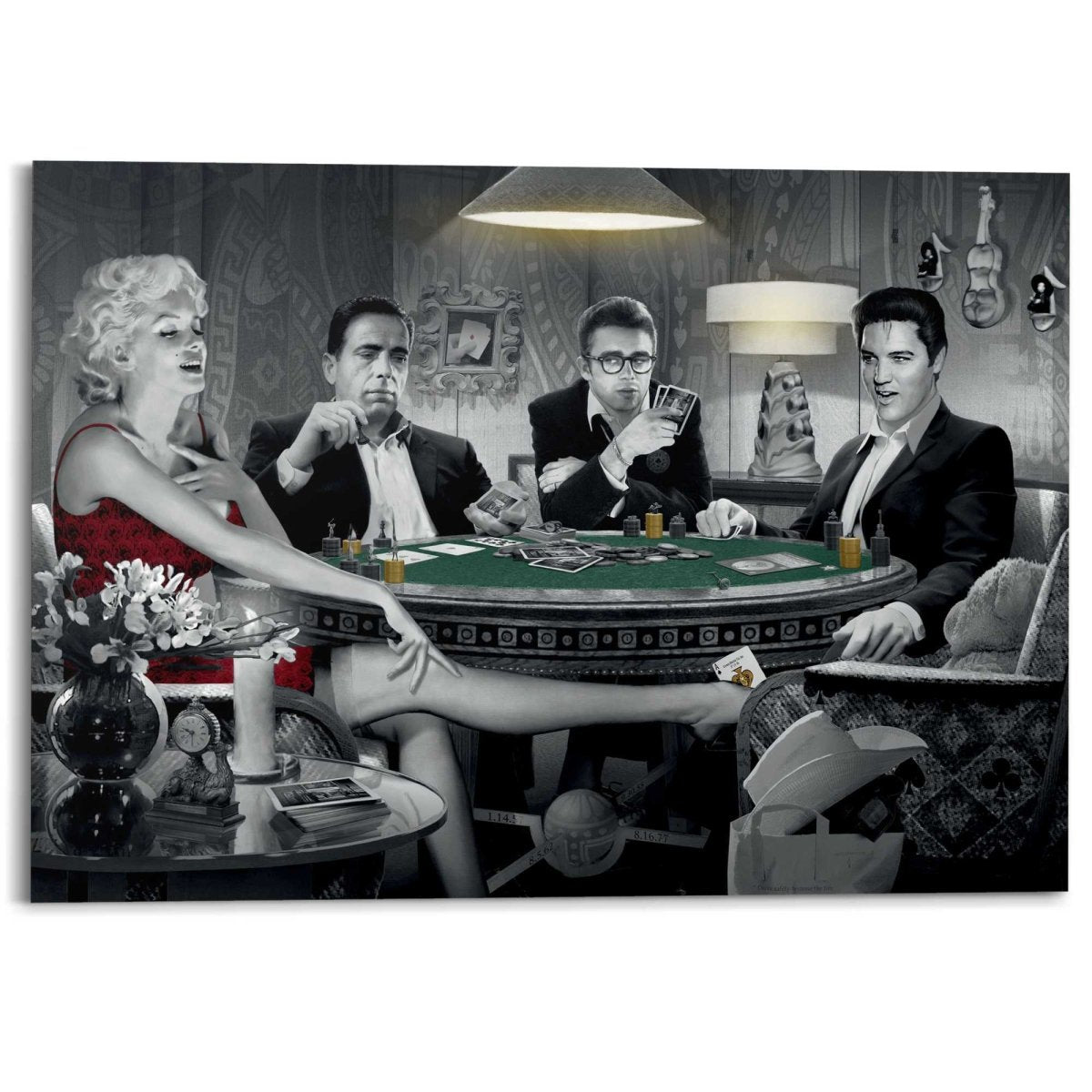 Schilderij Monroe, Bogart, Dean, Elvis 100x140 - Reinders
