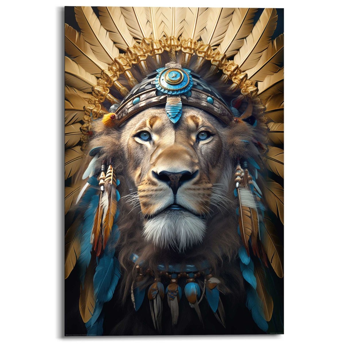 Schilderij Ornament Lion 90x60 - Reinders