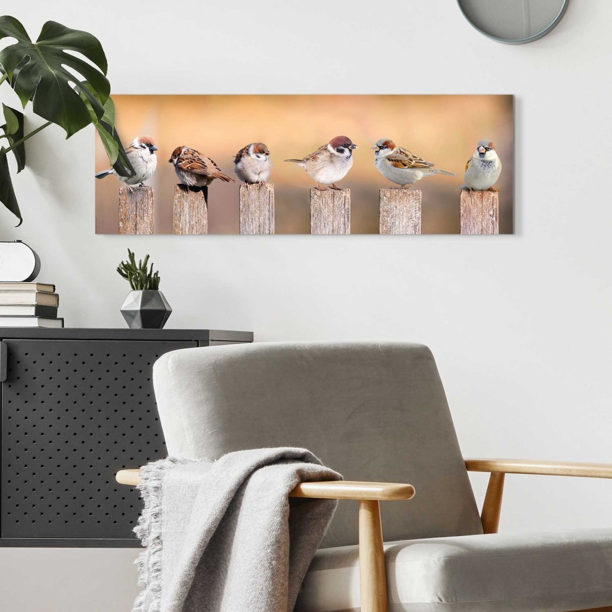 Schilderij Vogels 30x90 - Reinders