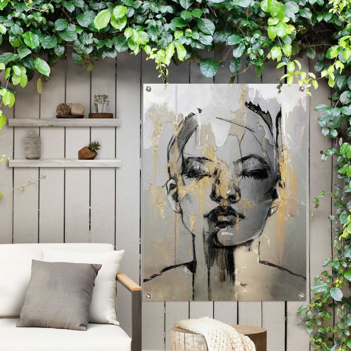 Tuinposter Golden Face 80x60 - Reinders