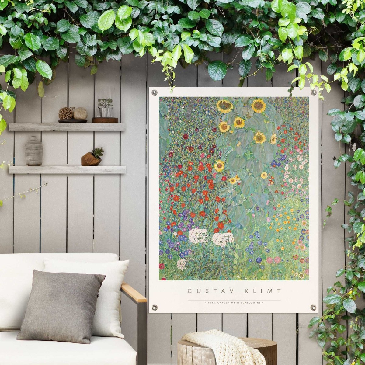 Tuinposter Gustav Klimt - Zonnebloemen 80x60 - Reinders