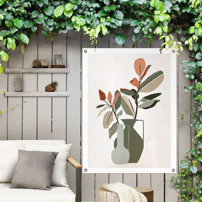 Tuinposter Vaas met bloemen 80x60 - Reinders