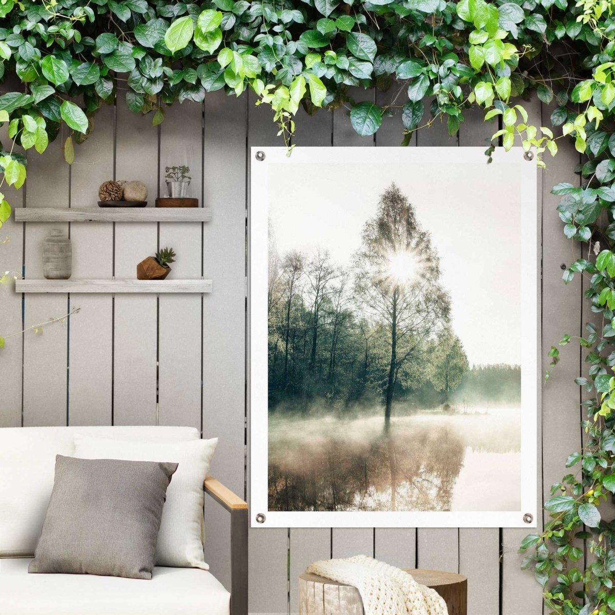 Tuinposter Zon door de bomen 80x60 - Reinders