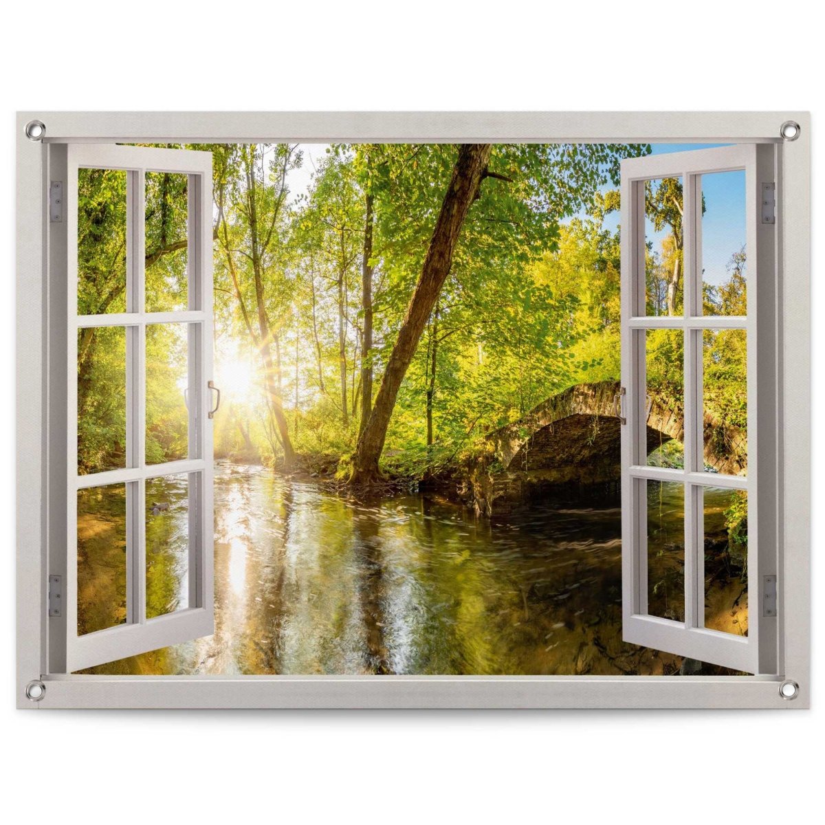 Tuinposter Zonnestralen in het bos 60x80 - Reinders