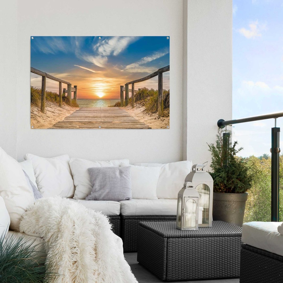 Tuinposter Zonsondergang aan het Strand 80x120 - Reinders