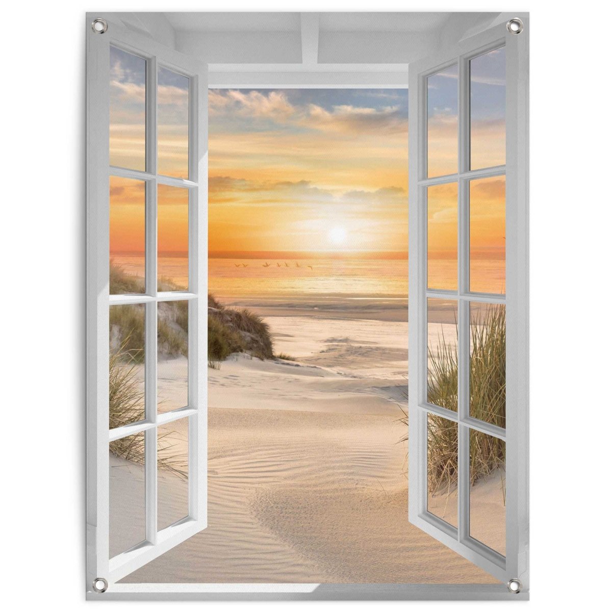 Tuinposter Zonsondergang op het strand 80x60 - Reinders