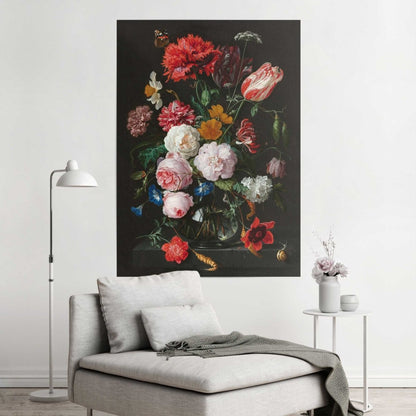 XXL Poster De Heem Stilleven met bloemen 140x100 - Reinders